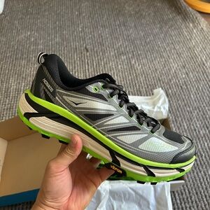 NEW! Hoka U Mafate Speed 2 Green and Black Running Shoes W/ Vibram Soles